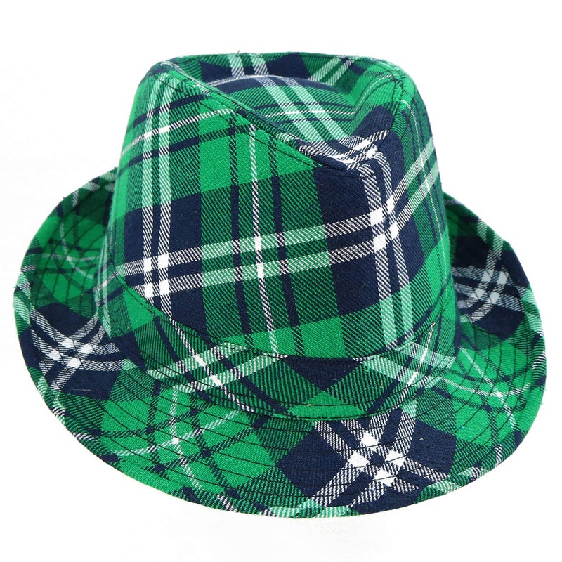 Skeleteen Irish Plaid Green Fedora - St. Patrick's Day Costume Accessories Leprechaun Hat For Men Women and Kids - Image 3